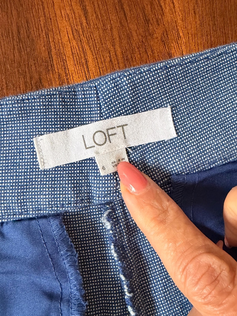 LOFT Blue High Waist Bootcut Dress Pants Size 6